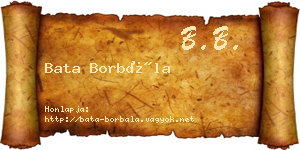 Bata Borbála névjegykártya