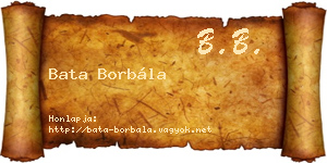 Bata Borbála névjegykártya